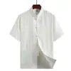 Traje Tang para Hombre, de Mediana Edad y Anciano, Conjunto Casual de Algodón y Lino de Manga Corta, Ropa China para Hombre, Ropa para Ancianos, Hanfu de Verano para Papá