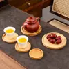 Posavasos de Bambú, Posavasos para Té, Bandejas para Tazas de Café, Bases para Macetas de Suculentas, Grabado de Logos, Almohadillas Aislantes, Productos Populares Transfronterizos
