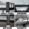 Litera reforzada con armario de almacenamiento, adecuada para dormitorios de empleados; cama de estructura de acero de doble capa fácil de montar sin necesidad de tornillos