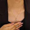 [Set] Moda Transfronteriza Elegante Lujo Accesible Zirconio Completo Elemento Exquisito Estilo Cobre Microincrustado Conjunto de Pendientes y Collar Combinación