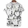 Estação Independente Transfronteiriça Masculina Praia Camisa Estampada 3D Personalizada Casual Tendência Folhas Havaianas
