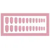 Puntas de Uñas Ovaladas Extensas Ultra Delgadas, 24 Pegatinas de Uñas Postizas Mate, Popular Arte de Uñas Mate Rosa Claro en Europa y América