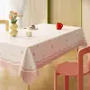 Toalha de Mesa Desenho Animado, Sem Lavagem, Impermeável, À Prova de Óleo, Resistente ao Calor, Estilo Dopamina Creme, Toalha de Mesa Retangular, Protetor de Mesa, Chá