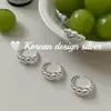 Anillo de corazón de globo tridimensional simple de plata de ley S925, estilo idéntico al de la bloguera de Dongdaemun, versátil para apilar.