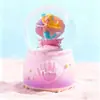 Caja de Música Bola de Cristal Congelada de Unicornio Nieve Moca Niña Adornos de Escritorio para el Hogar Regalo