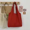 Chaleco Liso de Color Sólido Bolsa de Lona Bolsa de Almacenamiento para Estudiantes Hombres y Mujeres, Bolsa Tote, Bolso de Hombro Color Macarrón