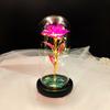 Regalo del Día de la Diosa, Regalo Pequeño de Cumpleaños para el Día de la Madre, Adorno de Cúpula de Cristal de Flor de Rosa con Luz Colorida de Tres Hojas, Fábrica de Origen