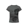Camiseta de Manga Corta con Estampado de Oso Estilo Chica Picante Retro Americana para Mujer, Nuevo Top Corto Ajustado de Primavera 2026