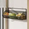 Prateleira de armazenamento para cozinha, montada na parede, sem necessidade de furar, multifuncional, cesta de armazenamento de grande capacidade para cebola, gengibre e alho, prateleira dupla para pendurar, prateleira para vegetais e temperos