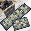 Tapete de Cozinha Xadrez Desenho Animado Fofo Absorve Óleo, Antiderrapante e Resistente a Manchas, Tapete de Piso de Cozinha Absorve Água e é Fácil de Cuidar
