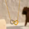 Collar de Corazón de Acero Inoxidable 316 de Nuevo Estilo Transfronterizo, Cadena de Clavícula de Lujo Ligero Europeo y Americano, Cadena de Suéter de Alta Gama, Accesorio para el Cuello de Acero de Titanio