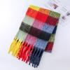 2025 nuevo ac cálido color arcoíris a cuadros largo europeo y americano otoño e invierno cálido suave mohair ceroso bufanda