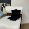 Botines de Tobillo de Tacón Alto de Gamuza Estilo Coreano 2026 Nuevos de Moda Punta Fina Tacón de Aguja Botas Apiladas Plisadas Moda Retro Botas Adelgazantes