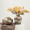 Jarrón de Cerámica de Gres Estilo Shumen Wabi-Sabi para Flores Secas con Tarro de Cerámica Blanca Hecho a Mano B&B Sala de Estar Adornos Decorativos Zen