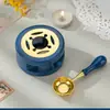 Juego Completo de Sellos de Lacre al por Mayor, Juego de Sellos de Lacre Vintage de Madera Maciza Color Macarrón, Accesorios de Cuchara, Herramientas, Horno para Derretir Cera