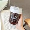 Mini Vaso para Niñas con Popote, Vaso de Plástico Simple para Niños, Taza de Café Portátil y Elegante