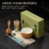 Conjunto de Oito Peças Matcha Estilo Antigo Cerâmica Gradiente Conjunto de Ferramentas para Espumar e Mexer Cerimônia do Chá Japonesa com Batedor de Chá, Pincel de Chá e Tigela de Chá