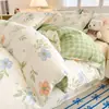 Conjunto de Roupa de Cama Quatro Peças 100% Algodão Algodão Puro 2025 Novo Lençol de Cama Doméstico Capa de Edredom Lençol com Elástico Roupa de Cama para Dormitório Quatro Estações Conjunto de Três Peças