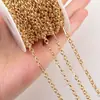 Corrente de cobre entrelaçada fecho de clipe de papel anel redondo pequeno fio chato corrente em forma de O corrente de cruz pulseira DIY colar acessórios de joalheria