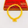 Suministro en vivo chapado en oro retro segunda generación flor de loto arenado pulsera de mano para mujer pulsera de cuentas de transferencia método antiguo joyería al por mayor