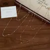 Collar de cadena ovalada de metal para cuentas de arroz transfronterizo europeo y americano, cadena para suéter de lujo ligero de alta gama, accesorio versátil de moda para mujer