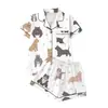 2026 Nuevo Conjunto de Pijama de Cardigan de Seda de Leche Transfronterizo con Estampado para Mujer de Manga Corta y Shorts Ropa de Casa Transfronteriza Venta al por Mayor