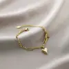 Jin Hui não desbota pulseira de aço titânio hot cross-border feminina trevo de cinco folhas diamante estilo ins personalidade 18K banho a vácuo