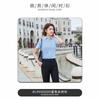Camisa de Algodón Mercerizado Cuello Cuadrado Ropa de Negocios para Mujer Camisa Unisex de Manga Corta Traje Formal Artículo de Oficina para Administrador