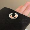 Lindo anillo de cachorro con dibujo de aceite goteando personalidad divertida ins diseño de nicho moda infantil anillo de dedo índice abierto femenino