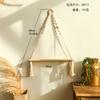 Suporte para Vaso de Flores de Madeira com Franjas Tecidas Feito à Mão Estilo Boêmio Simples para Sala de Estar de Pousada Decoração de Parede para Casa