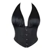Corsé Nuevo de Chica Atractiva Transfronterizo para Mujer Color Sólido Sexy con Tirantes Cuello en V Cuello Halter Espalda Descubierta Moldeador de Cintura