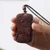 Zambia Sandalo de Sangre Madera Maciza Tallado Paisaje Colgante Adorno de Mano Colgante de Madera Venta Directa desde Fábrica Grande