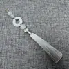 Yixiangfei 8B-5 Anillo de Correr Cierre de Langosta Borla 8 Borlas Estilo Antiguo Accesorios Dinastía Han Colgante para Ropa Artesanía Decoración