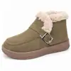 Nueva colección de invierno: Botas de nieve con forro de felpa y ribete de gamuza, con suelas gruesas, que ofrecen calidez y un aspecto moderno. Estas botas de algodón estilo Birkenstock cuentan con un cierre de hebilla y una suela suave, lo que las hace perfectas para usar al aire libre.