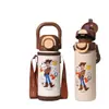 Taza Aislada Zootopia de Acero Inoxidable 316 Portátil con Asa, Taza Especial con Popote para Estudiantes de Primaria, Regalo