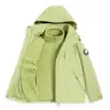 Chamarra tres en uno estilo Luotuo para mujer con forro desmontable, abrigo cortavientos impermeable para hombre para senderismo, viajes, montañismo