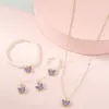 Conjunto de Collar de Perlas Nuevo Transfronterizo, Collar de Mariposa de Aleación con Goteo de Aceite, Colgante de Mariposa, Joyería para Niñas al por Mayor