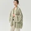 Cardigan de Punto Campari 25% Seda de Morera 75% Cachemira para Mujer, Cuello Halter, Holgado, Mangas Anchas, Abrigo Suéter