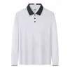 Camisa Polo de Manga Longa com Lapela Roupa de Trabalho Camiseta Estampada Camisa Publicitária Personalizada Uniforme para Equipe de Atendimento de Catering de Chá de Leite Hotel