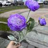 Comercio exterior nueva simulación peonía extranjera 3 cabezas flor de loto qianzi Ranúnculo boda decoración suave decoración del hogar flor artificial venta al por mayor