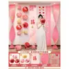Conjunto de Lanternas de Casamento com Guirlandas Decorativas e Decorações Longas Penduradas com o Caractere "Dupla Felicidade" para Ambiente de Casamento