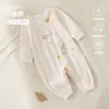 Mameluco de algodón puro Clase A para recién nacidos, niños y niñas, apto para usar al aire libre, para bebés, estilo primavera y otoño, ropa infantil sin costuras