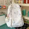 Mochila de aspecto elegante estilo coreano, estilo Ins, para estudiantes mujeres, bolsa escolar linda de dibujos animados de gran capacidad, mochila ligera y simple