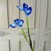 2 Cabeças de Íris Simulada Arranjo de Flores Artificiais para Casamento Decoração de Casa Flor Artificial Hotel Decoração Suave Arranjo de Flores Adereços de Fotografia