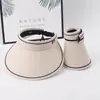 Celebrum Internet Novo Chapéu de Sol de Verão Feminino Proteção UV Proteção Solar Chapéu de Sol Versátil Cobertura Facial Aba Larga Ciclismo Top Vazio Dobrável