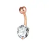 Uña de Ombligo de Acero de Titanio con Garras de Circonita de Venta Caliente Botón de Ombligo Incrustado de Cuatro Garras Anillo de Ombligo Sencillo y de Moda Verano Danza del Vientre