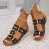 Sandalias de cuña slip-on ultraligeras de comercio exterior EPE con borde metálico para mujer, sandalias huecas de suela gruesa en tallas grandes
