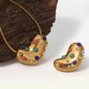 Europeu e Americano Pequeno Feijão De Ouro De Aço Inoxidável Pingente Simples Feminino Nicho Design Sentido Alta Moda All-match DIY Colar Pulseira