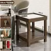 Estante para tazas de mesa de Mahjong, cenicero, mesa de té especial para salas de té y salas de ajedrez y cartas, estante de almacenamiento de doble capa, mesita auxiliar pequeña de madera maciza