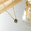 Venta Caliente Europea Acero Inoxidable Iridiscente Versátil Cadena para Clavícula Collar de Cuatro Hojas Joyería de Acero de Titanio